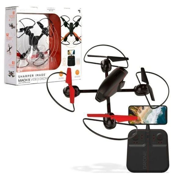NWT Sharper Image 10" Mach X Video Drone‎ with Streaming Camera, 2.4 GHz - Picture 1 of 6
